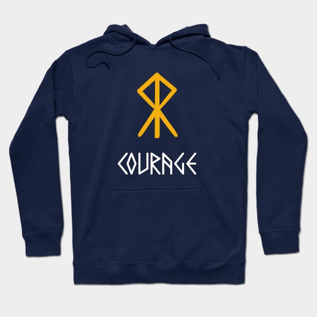 Viking Courage Rune Hoodie by Neon-Light